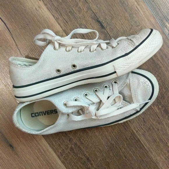 Converse All-star Metallic Crackle Shoes US W 8 - Picture 1 of 5